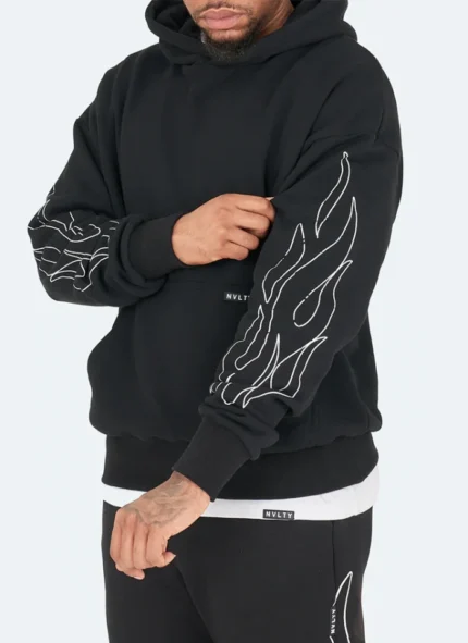 Nvlty Vintage Flame Hoodie Black (2)