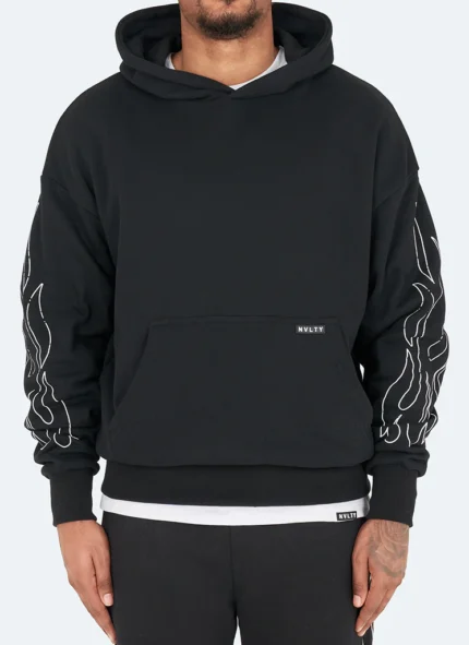 Nvlty Vintage Flame Hoodie Black (3)