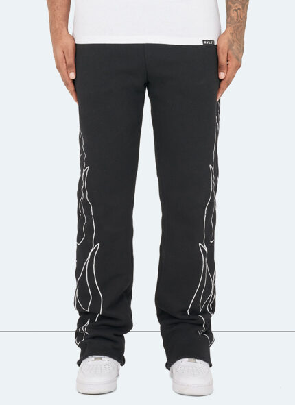 Nvlty Vintage Flare Flame Joggers Black (4)