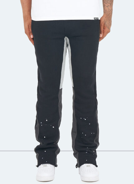 Nvlty Vintage Flare Paint Joggers Black (3)